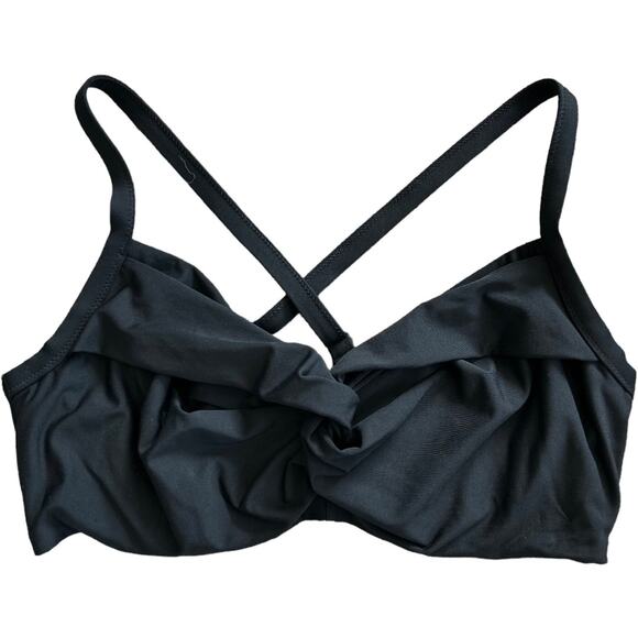 EUC Athleta Black Twist Front Underwire Convertible Bikini Top Size 34D,  34 DD - Picture 1 of 5